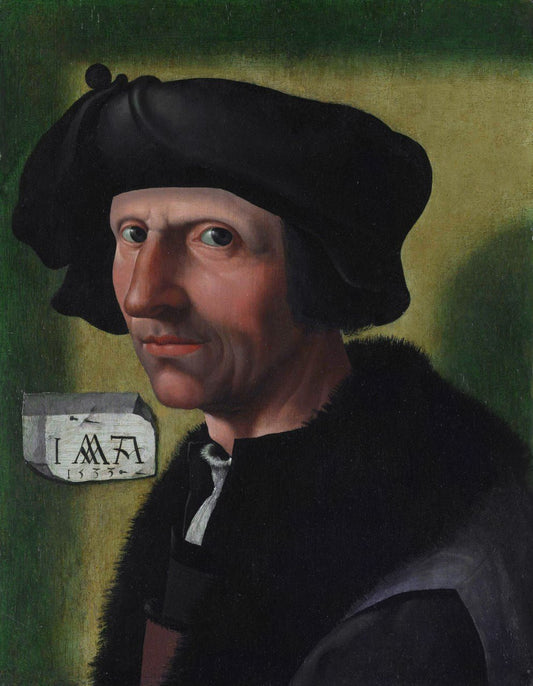 Portrait of Jacob Corneliusz. van Oostsanen, vintage artwork by Dutch School 16th Century - Unknown, A3 (16x12") Poster Print