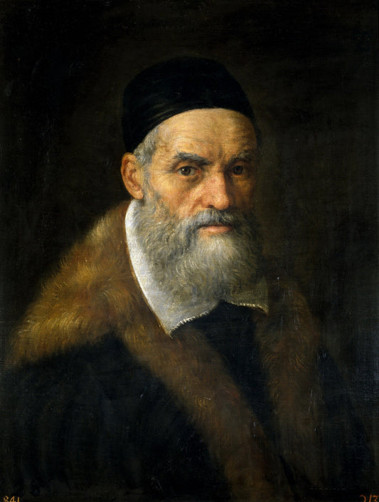 Portrait of Jacopo Bassano, vintage artwork by Leandro Bassano, 12x8" (A4) Poster