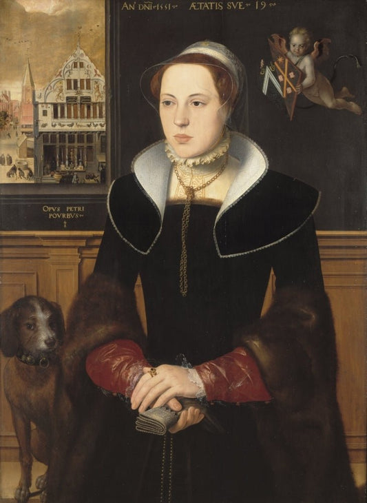 Portrait of Jacquemyne Buuck, vintage artwork by Pieter Pourbus, A3 (16x12") Poster Print