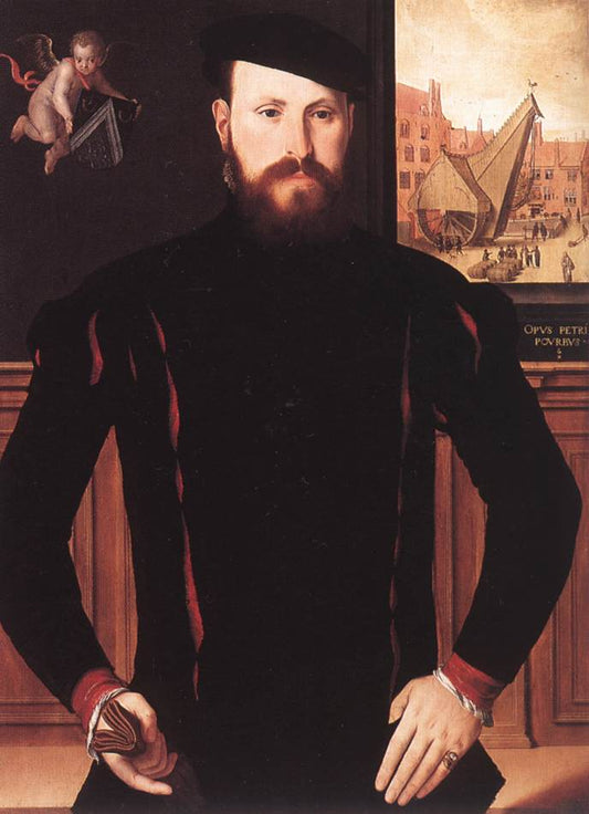 Portrait of Jan van Eyewerve, vintage artwork by Pieter Pourbus, A3 (16x12") Poster Print