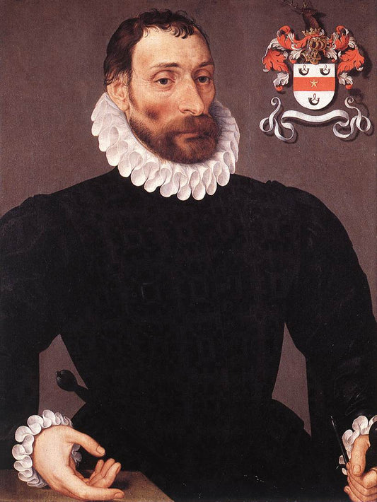 Portrait of Jan Wyts, vintage artwork by Pieter Pourbus, A3 (16x12") Poster Print