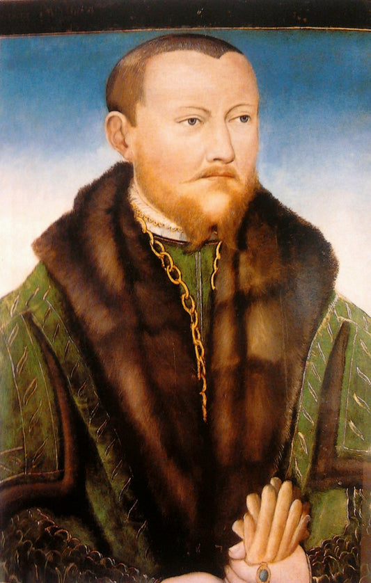 Portrait of Johann Georg von Mansfeld, vintage artwork by Lucas Cranach the Younger, A3 (16x12") Poster Print