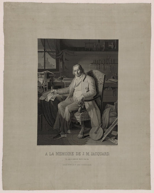 Portrait of Joseph Marie Jacquard (1752–1834) by  After a painting and engraving by  Jean-Claude Bonnefond (French, 1796–1860), 23x16"( A2 size) Poster Print