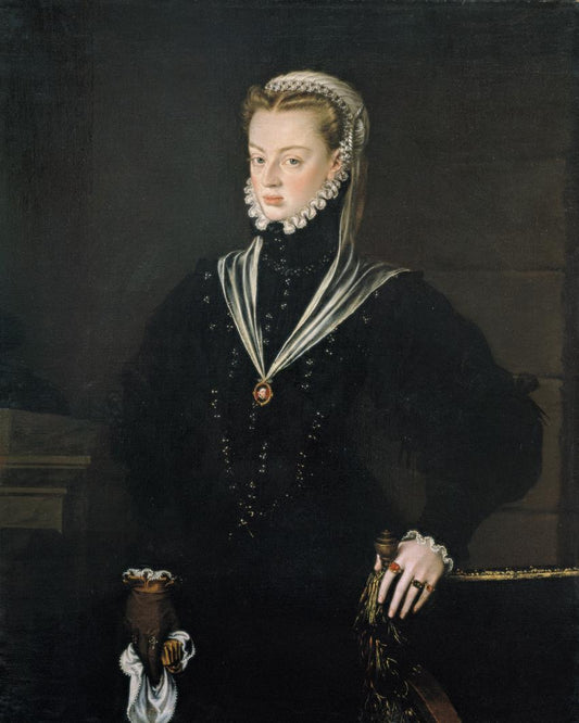 Portrait of Juana of Austria, Princess of Portugal, vintage artwork by Alonso Sanchez Coello, A3 (16x12") Poster Print