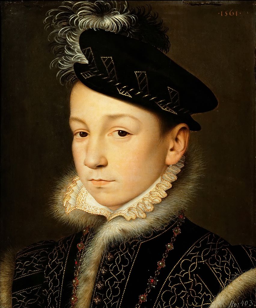 Portrait of King Charles IX of France, vintage artwork by Franҫois Clouet, A3 (16x12") Poster Print