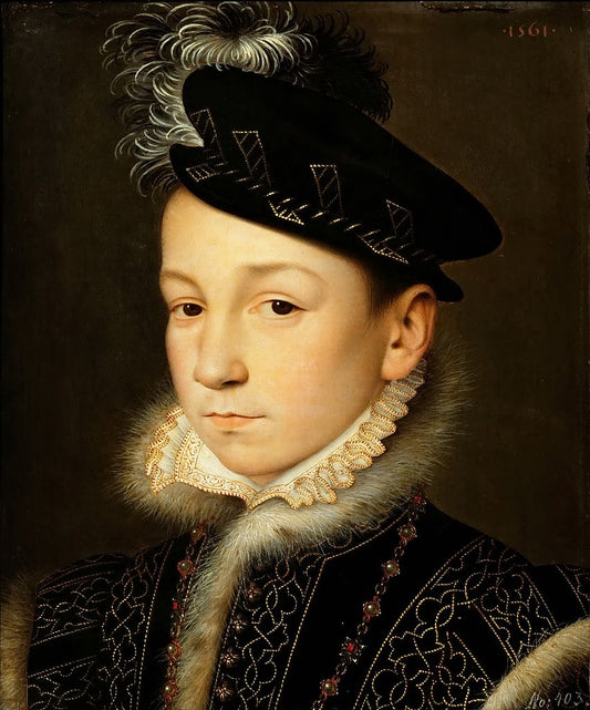 Portrait of King Charles IX of France, vintage artwork by Franҫois Clouet, A3 (16x12") Poster Print