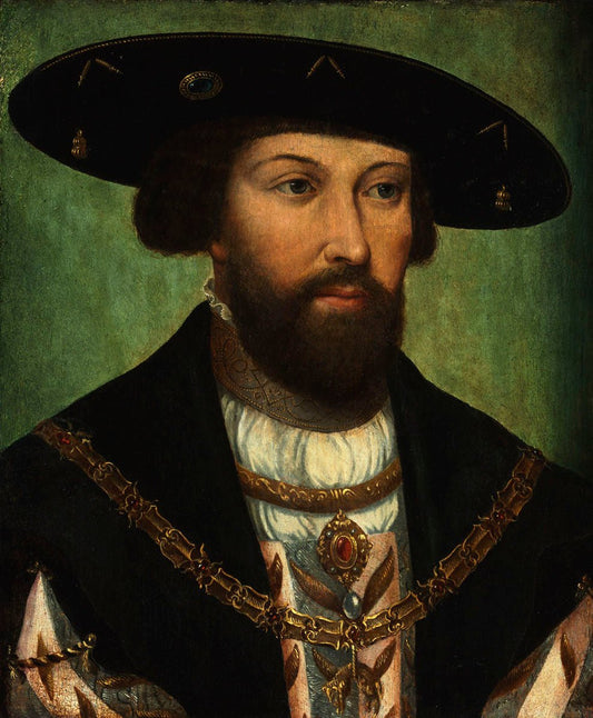 Portrait of King Louis II of Hungary (posthumous), vintage artwork by Bernaert van Orley, A3 (16x12") Poster Print