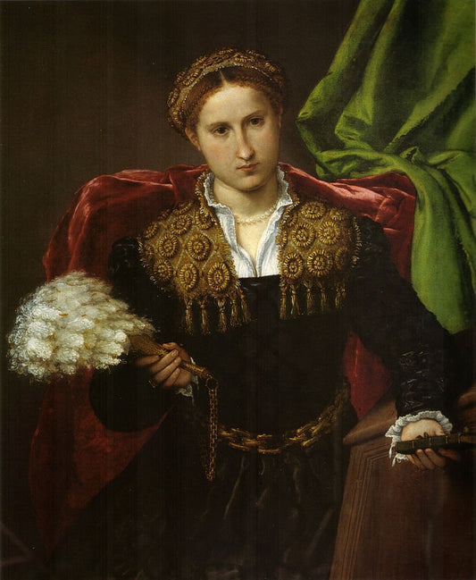 Portrait of Laura da Pola, vintage artwork by Lorenzo Lotto, A3 (16x12") Poster Print
