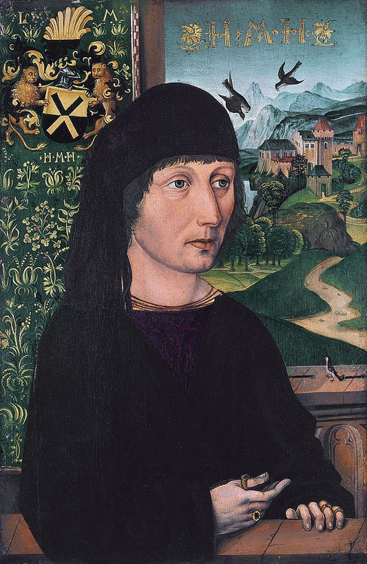 Portrait of Levinus Memminger, vintage artwork by Michael Wolgemut, A3 (16x12") Poster Print