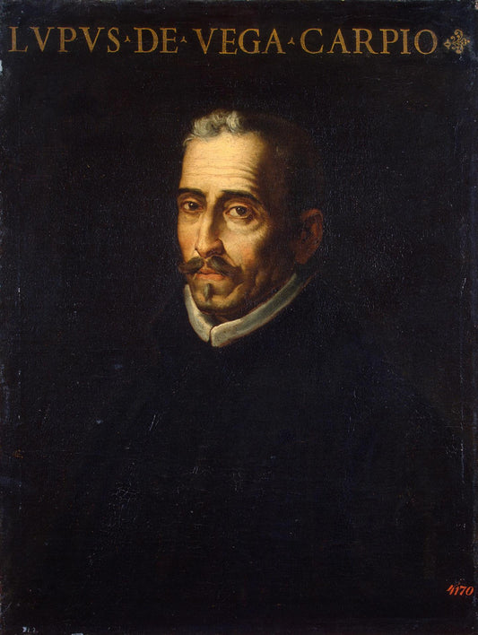 Portrait of Lope de Vega (1562-1635), vintage artwork by Luis Tristán de Escamilla, 12x8" (A4) Poster