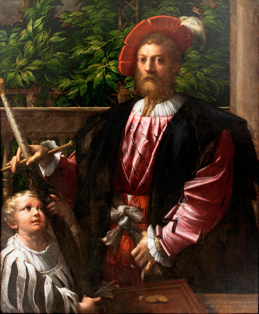 Portrait of Lorenzo Cybo, vintage artwork by Parmigianino, A3 (16x12") Poster Print