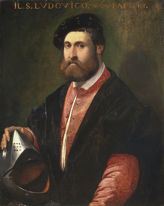 Portrait of Ludovico Vistarini, vintage artwork by Callisto Piazza da Lodi, A3 (16x12") Poster Print