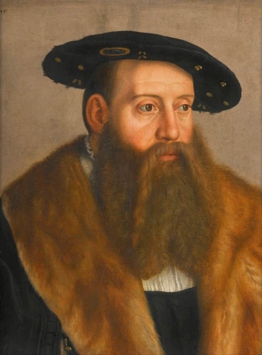 Portrait of Ludwig X, Duke of Bavaria 1535, vintage artwork by Barthel Beham, A3 (16x12") Poster Print