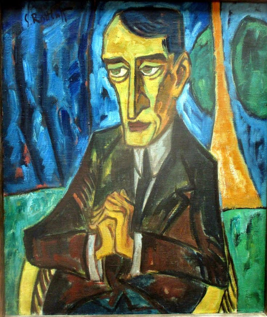 Portrait of Lyonel Feininger by Karl Schmidt-Rottluff, vintage art, modern poster print