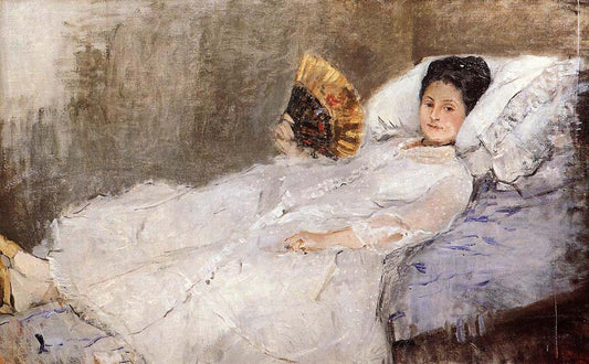 Portrait of Madame Hubbard - 1874 - Ordrupgaard Collection Denmark by Berthe Morisot, vintage art, modern poster print