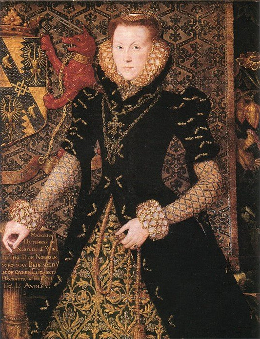 Portrait of Margaret Audley, Duchess of Norfolk, vintage artwork by Hans Eworth, A3 (16x12") Poster Print