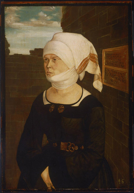 Portrait of Margaret Hundertpfundt, vintage artwork by Wolf Huber, A3 (16x12") Poster Print