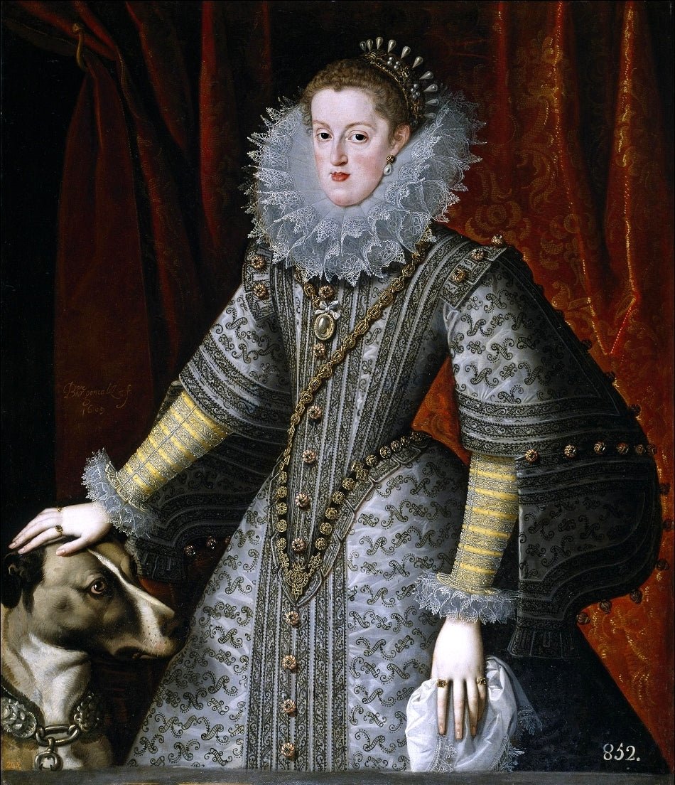 Portrait of Margaret of Austria, Queen of Spain, vintage artwork by Bartolome González y Serrano, A3 (16x12") Poster Print