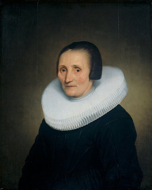 Portrait of Margaretha de Geer, vintage artwork by Jacob Gerritsz. Cuyp, 12x8" (A4) Poster