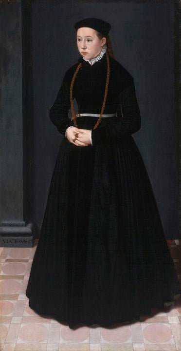 Portrait of Margaretha Mertha, the Wife of Heinrich Pilgram, vintage artwork by Nicolas Neufchatel, A3 (16x12") Poster Print