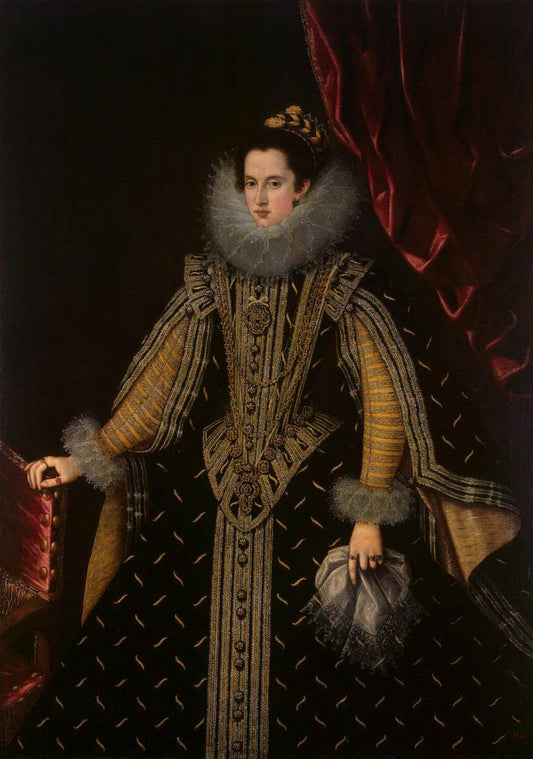 Portrait of Margarita Aldobrandini, Duchess of Parma, vintage artwork by Bartolome González y Serrano, A3 (16x12") Poster Print