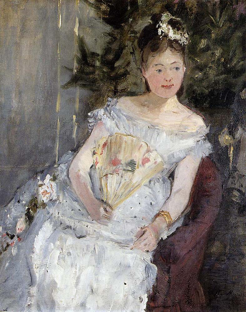 Portrait of Marguerite Carre also known as Young Girl in a Ball Gown - 1873 - by Berthe Morisot, vintage art, modern poster print
