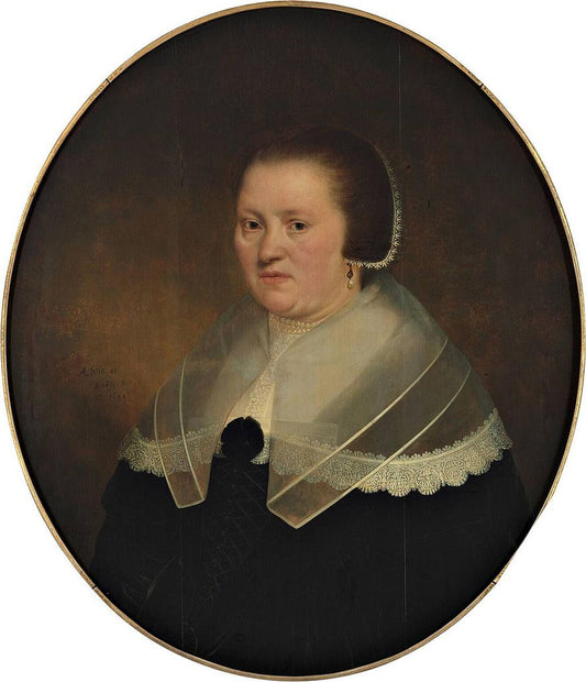 Portrait of Maria van Gernou, vintage artwork by Jacob Gerritsz. Cuyp, 12x8" (A4) Poster