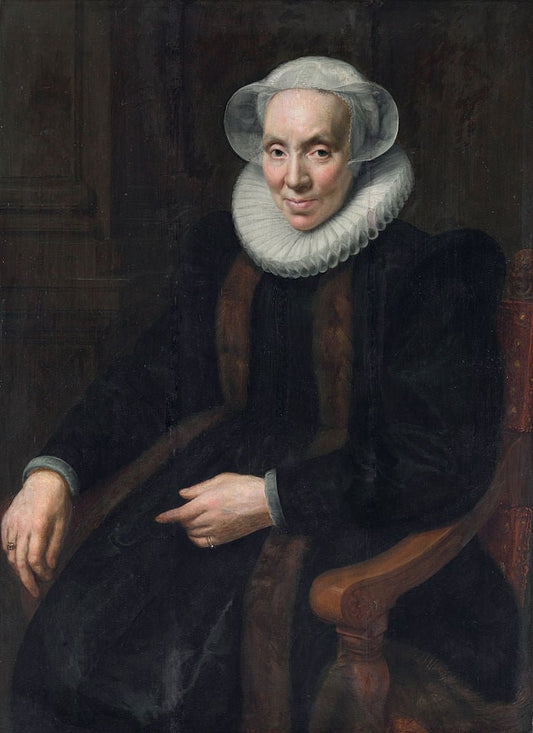 Portrait of Maria van Utrecht, vintage artwork by Paulus Moreelse, 12x8" (A4) Poster