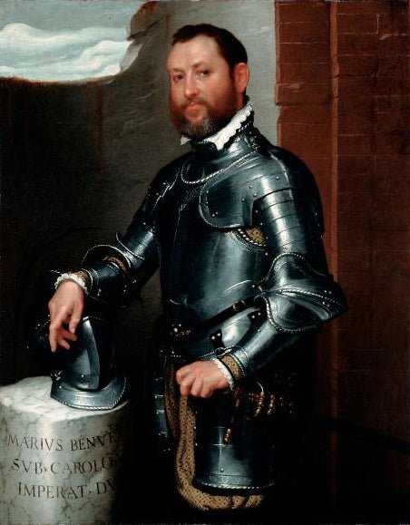 Portrait of Mario Benvenuti, vintage artwork by Giovanni Battista Moroni, A3 (16x12") Poster Print