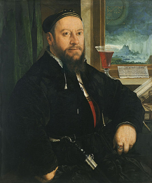 Portrait of Matthäus Schwarz, vintage artwork by Christoph Amberger, A3 (16x12") Poster Print
