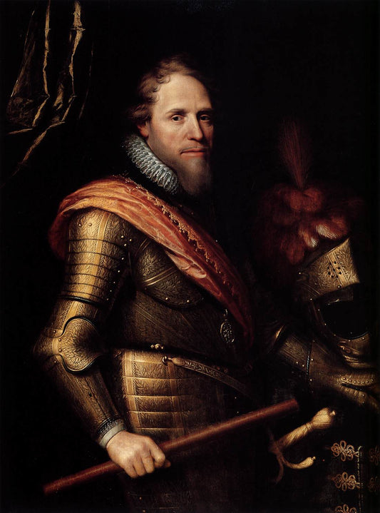 Portrait of Maurits, Prince of Orange-Nassau, vintage artwork by Michiel Jansz. van Mierevelt, 12x8" (A4) Poster