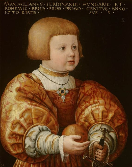 Portrait of Maximilian of Austria, Aged Three, vintage artwork by Jacob Seisenegger, A3 (16x12") Poster Print