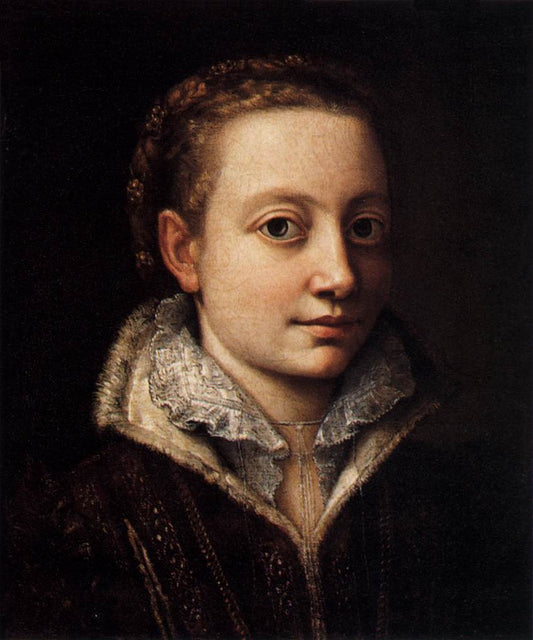 Portrait of Minerva Anguissola, vintage artwork by Lucia Anguissola, A3 (16x12") Poster Print
