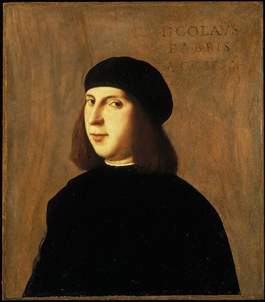 Portrait of Niccolo Fabri, vintage artwork by Vincenzo Catena, A3 (16x12") Poster Print