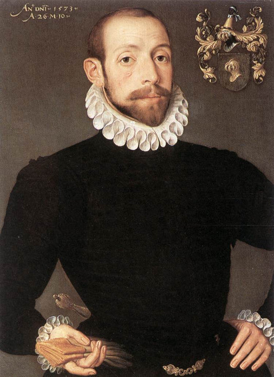 Portrait of Olivier van Nieulant, vintage artwork by Pieter Pourbus, A3 (16x12") Poster Print