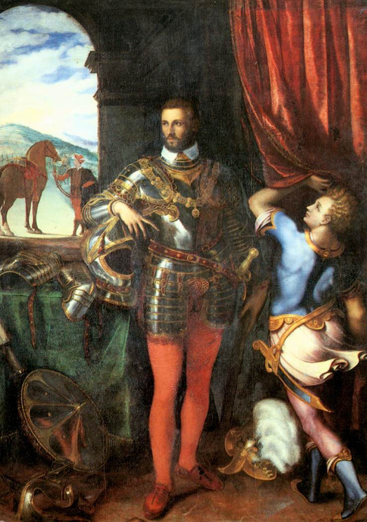 Portrait of Ottavio Farnese, vintage artwork by Giulio Campi, A3 (16x12") Poster Print