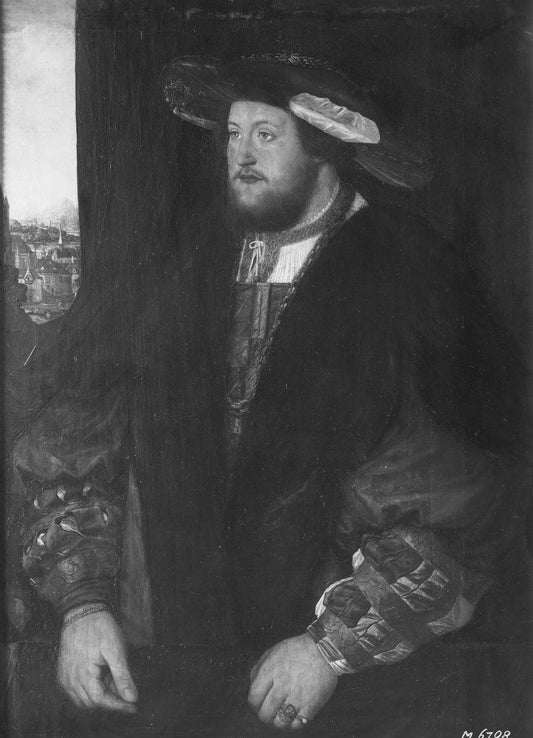 Portrait of Otto Heinrich von der Pfalz, vintage artwork by Attributed to Christoph Amberger, A3 (16x12") Poster Print