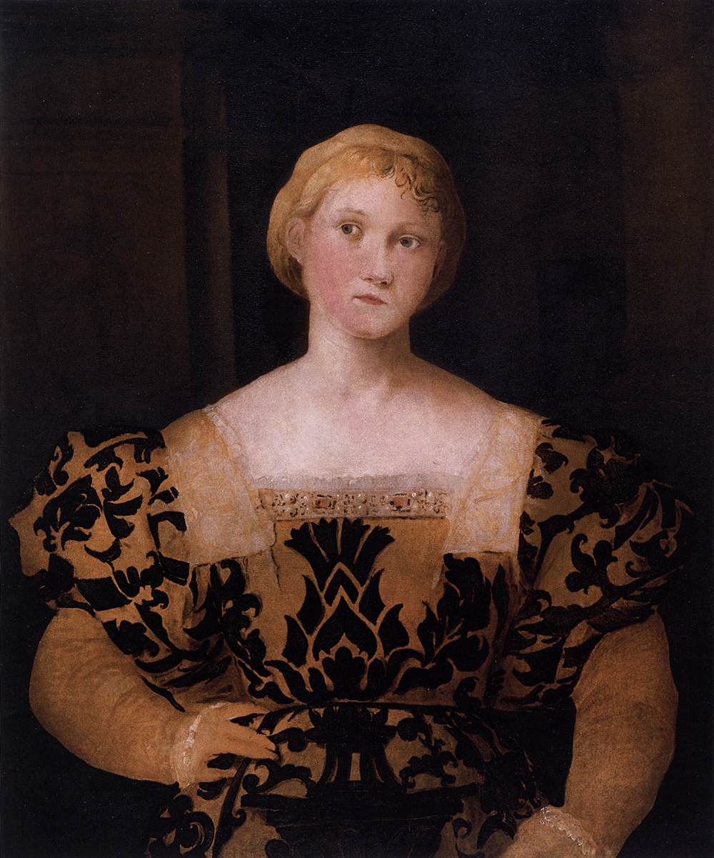 Portrait of Paola Priuli, vintage artwork by Palma il Vecchio, A3 (16x12") Poster Print