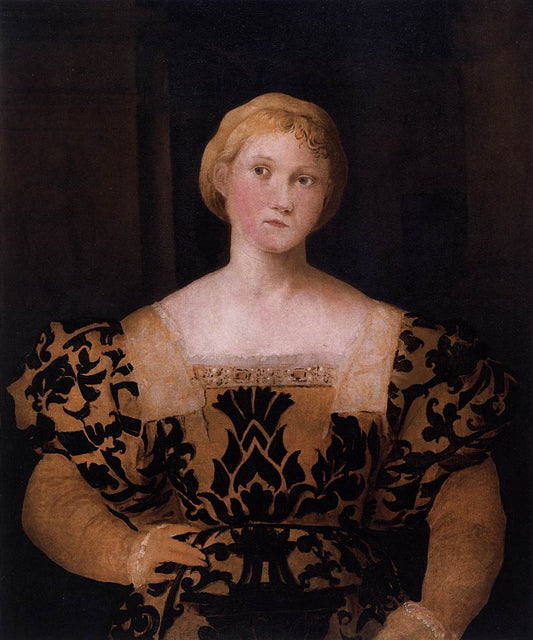 Portrait of Paola Priuli, vintage artwork by Palma il Vecchio, A3 (16x12") Poster Print