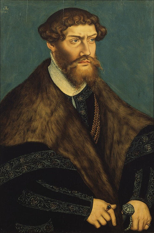 Portrait of Philip I, Duke of Pomerania, vintage artwork by Lucas Cranach the Younger, 12x8" (A4) Poster