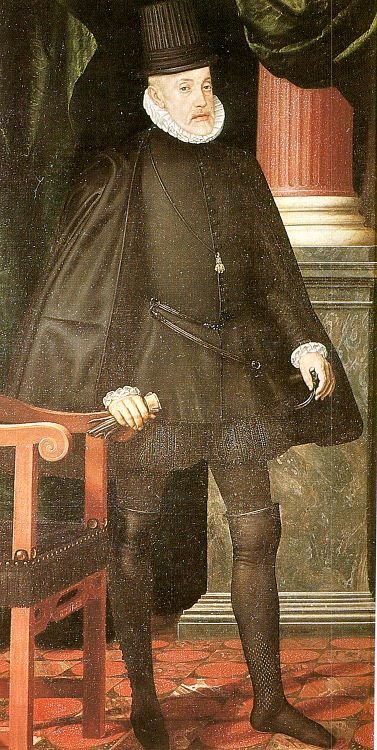 Portrait of Philip II of Spain, vintage artwork by Juan Pantoja de la Cruz, A3 (16x12") Poster Print