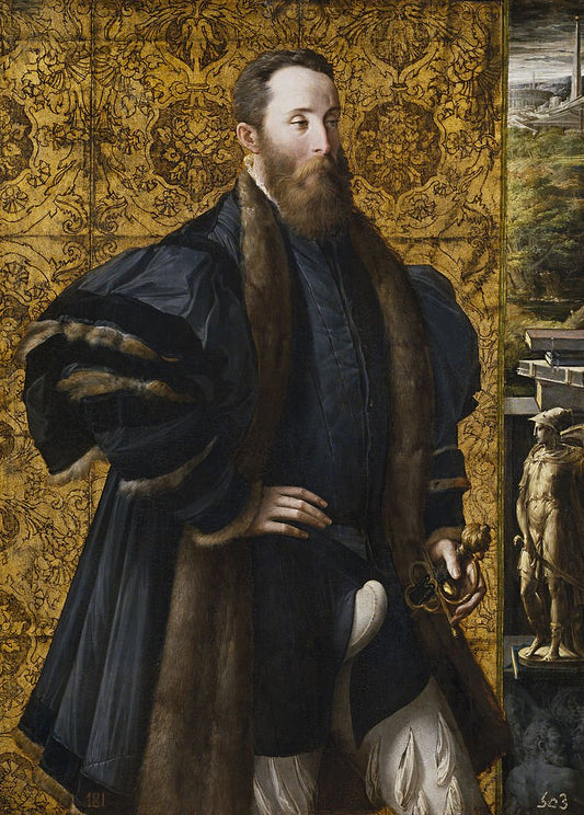 Portrait of Pier Maria Rossi di San Secondo, vintage artwork by Parmigianino, A3 (16x12") Poster Print