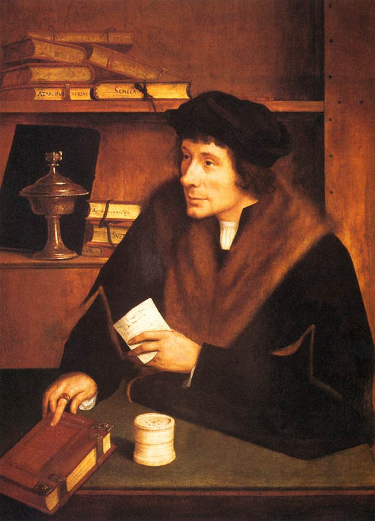 Portrait of Pieter Gillis (half of diptych), vintage artwork by Quentin Massys, A3 (16x12") Poster Print
