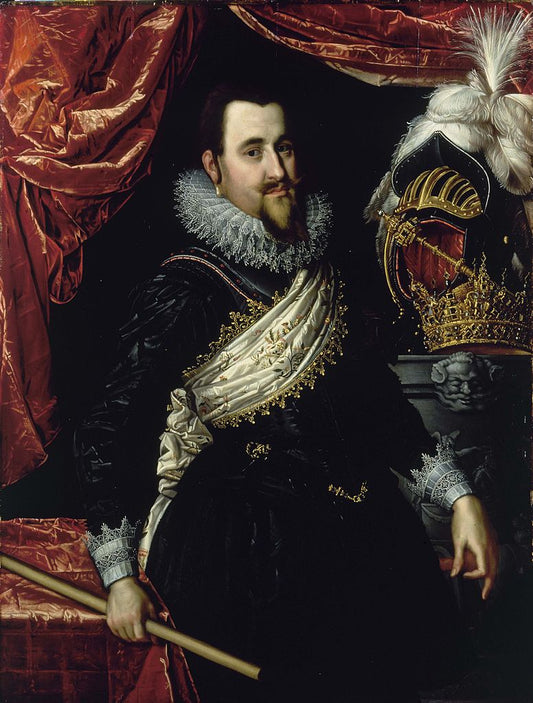 Portrait of Prince Christian IV of Denmark, vintage artwork by Pieter Isaacsz, 12x8" (A4) Poster