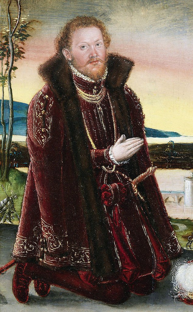 Portrait of Prince Joachim Ernst von Anhalt, vintage artwork by Lucas Cranach the Younger, 12x8" (A4) Poster