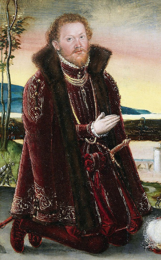 Portrait of Prince Joachim Ernst von Anhalt, vintage artwork by Lucas Cranach the Younger, 12x8" (A4) Poster