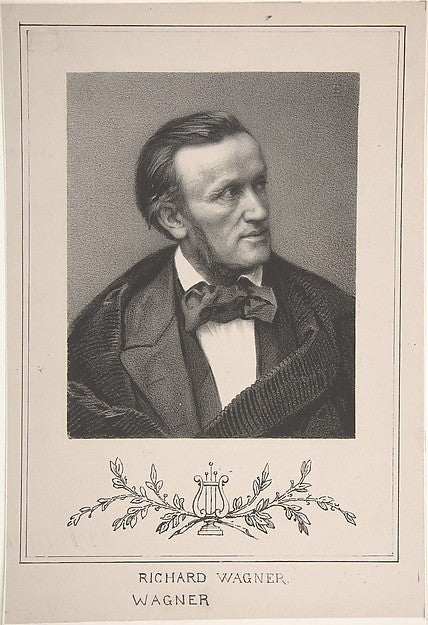 Portrait of Richard Wagner 19th cent-After Pierre Petit , vintage art, A3 (16x12") Poster Print