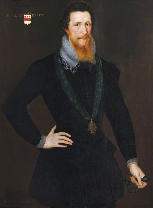 Portrait of Robert Devereux (1566-1601), 2nd Earl of Essex, Soldier and Courtier, vintage artwork by Marcus Gheeraerts the Younger, A3 (16x12") Poster Print