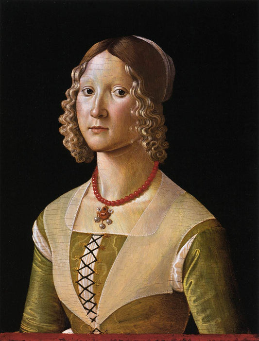 Portrait of Selvaggia Sassetti, vintage artwork by Davide Ghirlandaio, A3 (16x12") Poster Print
