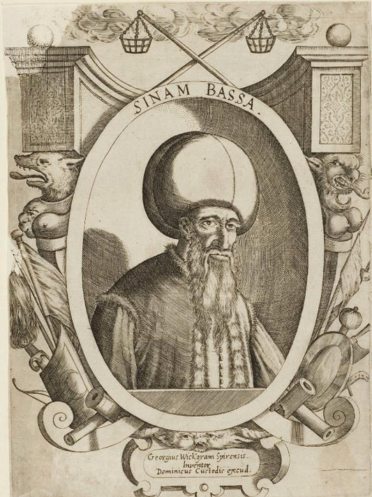 Portrait of Sinam Bassa, vintage artwork by Dominicus Custos, A3 (16x12") Poster Print